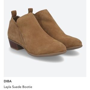 Diba Layla Suede Bootie 8.5 wide ankle boots tan